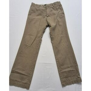Banana Republic Gavin Chino Pants Khaki Mens 32x32 Flat Front Casual 100% Cotton